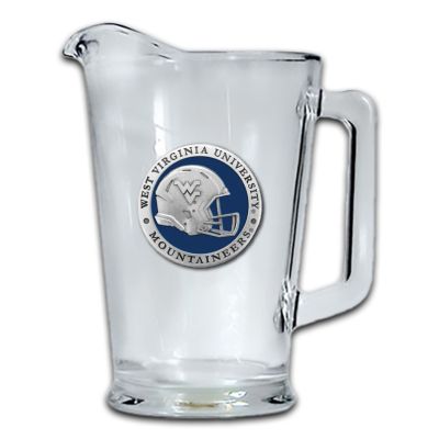 West Virginia University Mountaineers Helmet Glass Pitcher