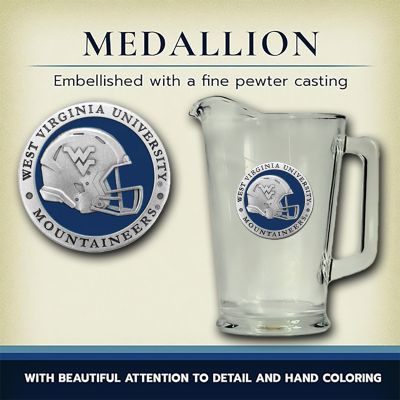 West Virginia University Mountaineers Helmet Glass Pitcher