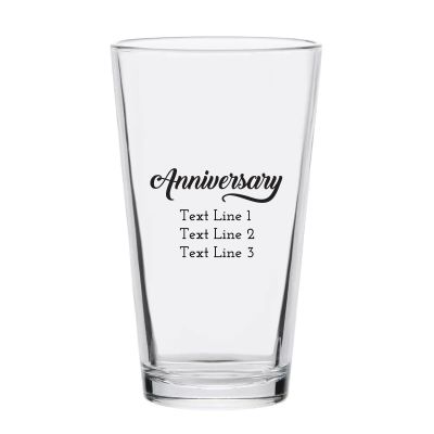 Personalized 16 oz Custom Pint Glasses - Anniversary - Customized Pint Glasses