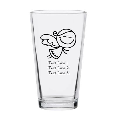 Personalized 16 oz Custom Pint Glasses - Flying Angel - Customized Pint Glasses