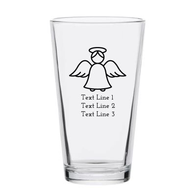 Personalized 16 oz Custom Pint Glasses - Angel- Customized Pint Glasses
