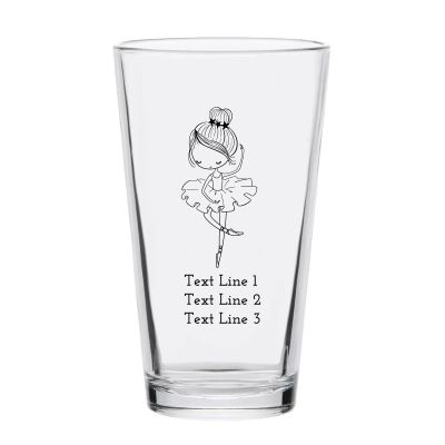 Personalized 16 oz Custom Pint Glasses - Ballerina - Customized Pint Glasses