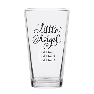Personalized 16 oz Custom Pint Glasses - Little Angel - Customized Pint Glasses