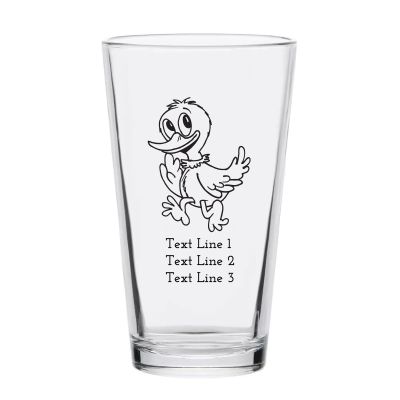 Personalized 16 oz Custom Pint Glasses - Duck - Customized Pint Glasses