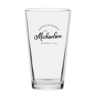 Personalized 16 oz Custom Pint Glasses - Signature Name - Customized Pint Glasses