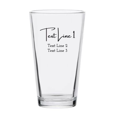 Personalized 16 oz Custom Pint Glasses - Stylish Signature - Customized Pint Glasses