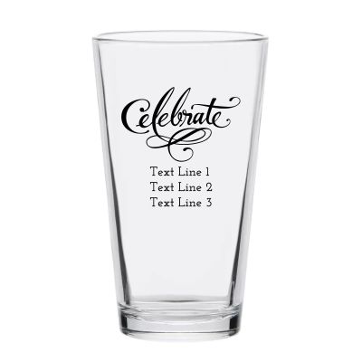 Personalized 16 oz Custom Pint Glasses - Celebrate - Customized Pint Glasses