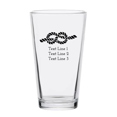 Personalized 16 oz Custom Pint Glasses - Tie the Knot - Customized Pint Glasses