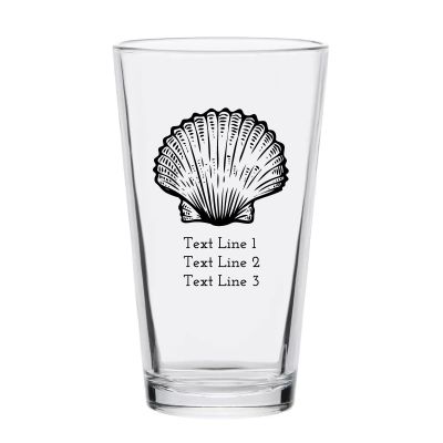 Personalized 16 oz Custom Pint Glasses - Seashell - Customized Pint Glasses