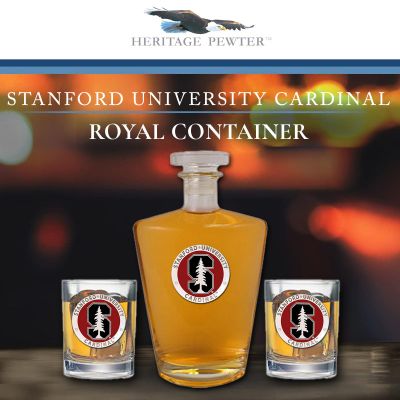 Stanford University Cardinal - Royal Decanter with 2 Double Old Fashioned Glasses