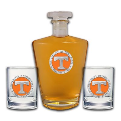 University of Tennessee Volunteers - Royal Decanter with 2 Double Old Fashioned Glasses
