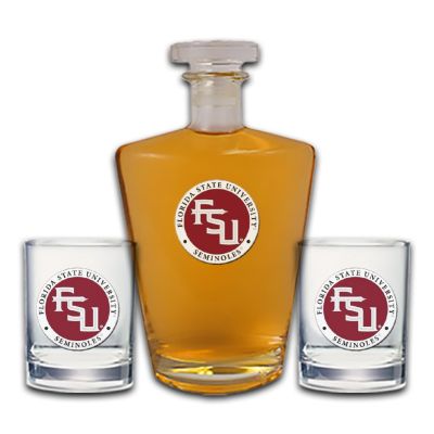 Florida State University - Royal Decanter with 2 Double Old Fashioned Glasses