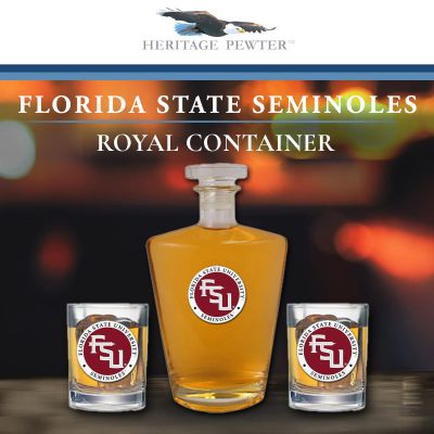 Florida State University - Royal Decanter with 2 Double Old Fashioned Glasses