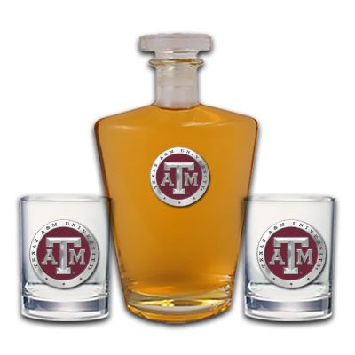 Texas A&M - Royal Decanter with 2 Double Old Fashioned Glasses