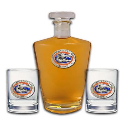 University of Florida Gators - Royal Decanter with 2 Double Old Fashioned Glasses