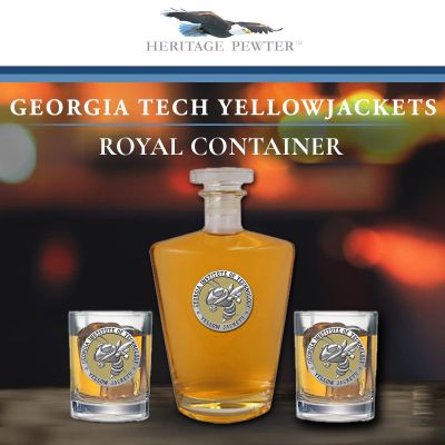 Georgia Tech Yellowjackets - Royal Decanter with 2 Double Old Fashioned Glasses in Chest