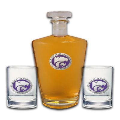 Kansas State Wildcats - Royal Decanter with 2 Double Old Fashioned Glasses