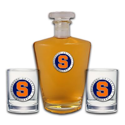 Syracuse University Orange - Royal Decanter with 2 Double Old Fashioned Glasses