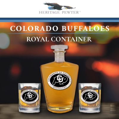 Colorado Buffaloes - Royal Decanter with 2 Double Old Fashioned Glasses