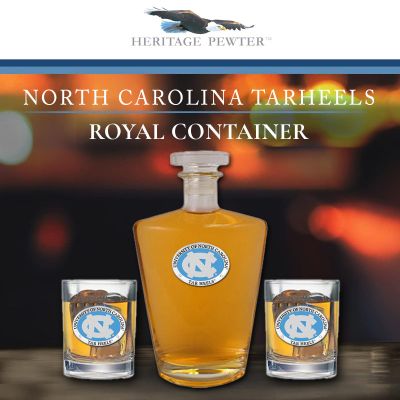 North Carolina Tarheels - Royal Decanter with 2 Double Old Fashioned Glasses