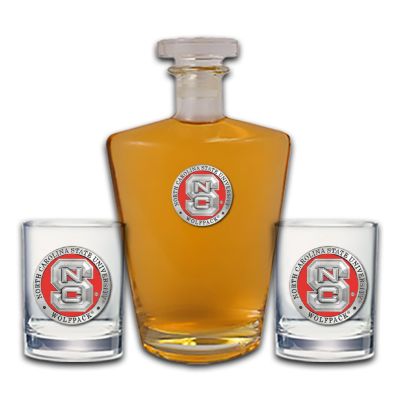 North Carolina State University Wolfpack - Royal Decanter with 2 Double Old Fashioned Glasses