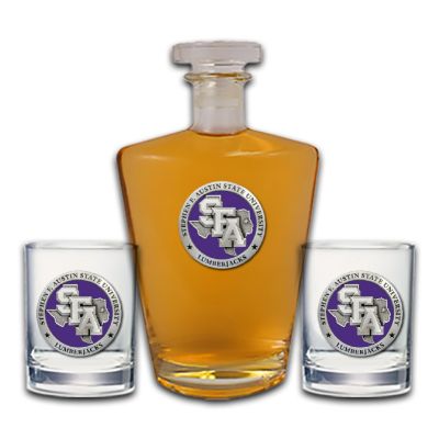 Stephen Austin Lumberjacks - Royal Decanter with 2 Double Old Fashioned Glasses