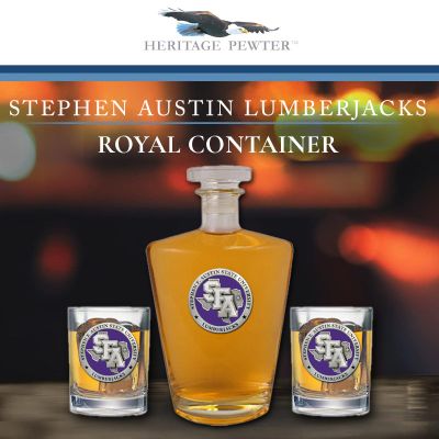 Stephen Austin Lumberjacks - Royal Decanter with 2 Double Old Fashioned Glasses