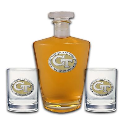 Georgia Tech - Royal Decanter with 2 Double Old Fashioned Glasses