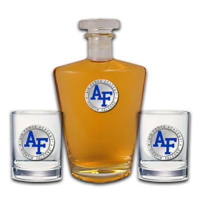 US Air Force Academy - Royal Decanter with 2 Double Old Fashioned Glasses