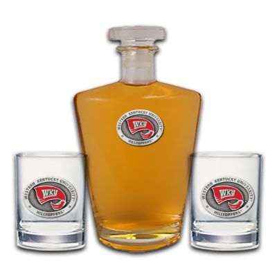 Western Kentucky University Hilltoppers - Royal Decanter with 2 Double Old Fashioned Glasses
