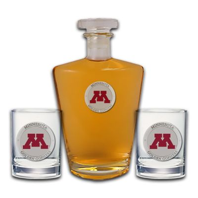 Minnesota Golden Gophers - Royal Decanter with 2 Double Old Fashioned Glasses