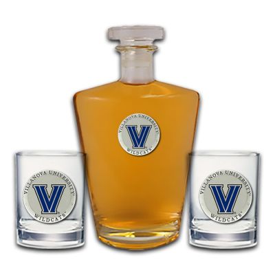 Villanova University Wildcats - Royal Decanter with 2 Double Old Fashioned Glasses
