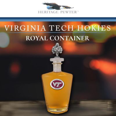 Virginia Tech VT Logo Royal Decanter with 3D Topper