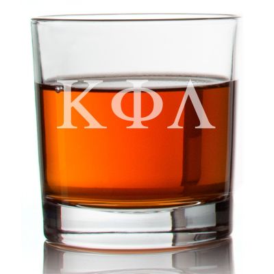 Engraved Kappa Phi Lambda Rocks Glass - Personalized Whiskey Glasses - 2pcs