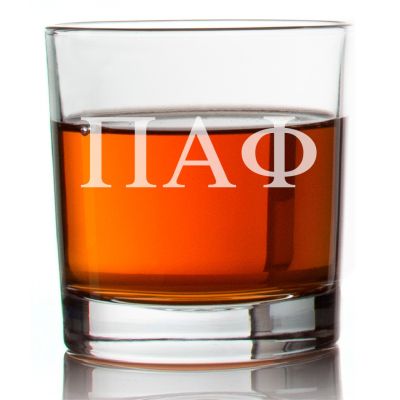 Custom Engraved Pi Alpha Phi Rocks Glass - Personalized Whiskey Glasses - 2pcs