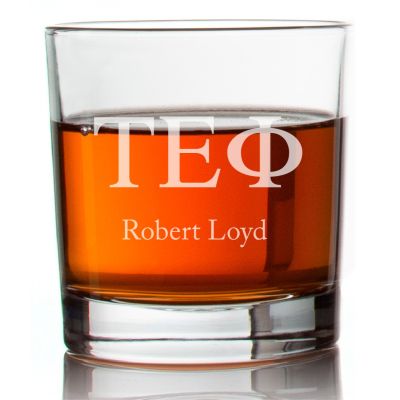 Custom Engraved Tau Epsilon Phi Gamma Rocks Glass - Personalized Whiskey Glasses - 2pcs