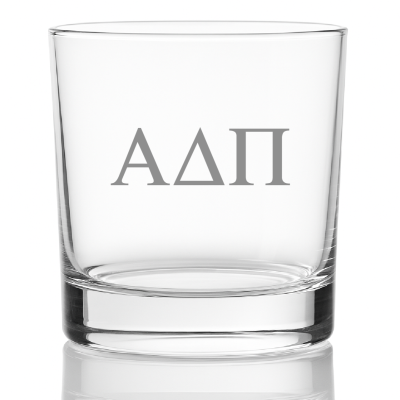 Custom Engraved Alpha Delta Pi Rocks Glass - Personalized Whiskey Glasses - 2pcs