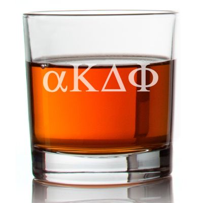 Custom Engraved Alpha Kappa Delta Phi Rocks Glass - Personalized Whiskey Glasses - 2pcs