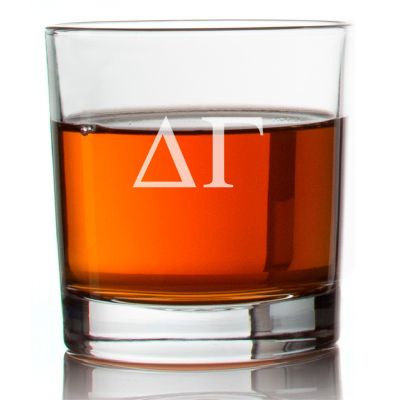 Custom Engraved Delta Gamma Rocks Glass - Personalized Whiskey Glasses - 2pcs