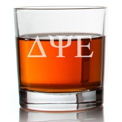 Custom Engraved Delta Sigma Tau Rocks Glass - Personalized Whiskey Glasses - 2pcs