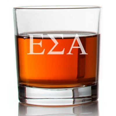 Custom Engraved Epsilon Sigma Alpha Rocks Glass - Personalized Whiskey Glasses - 2pcs