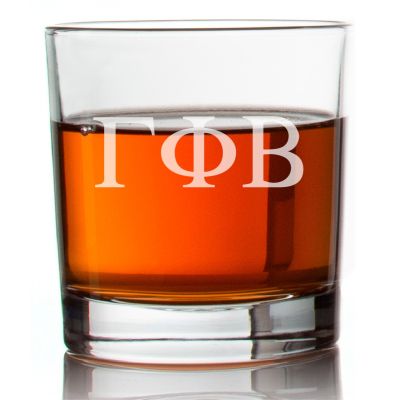 Custom Engraved Gamma Phi Beta Rocks Glass - Personalized Whiskey Glasses - 2pcs