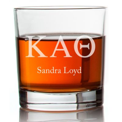 Custom Engraved Kappa Alpha Theta Rocks Glass - Personalized Whiskey Glasses - 2pcs