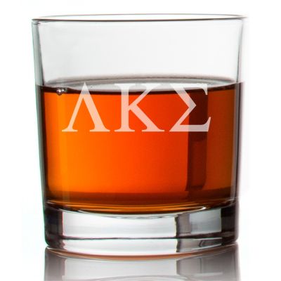 Custom Engraved Lambda Kappa Sigma Rocks Glass - Personalized Whiskey Glasses - 2pcs