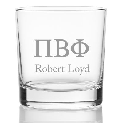 Custom Engraved Pi Beta Phi Rocks Glass - Personalized Whiskey Glasses - 2pcs