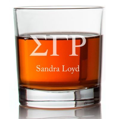 Custom Engraved Sigma Gamma Rho Rocks Glass - Personalized Whiskey Glasses - 2pcs