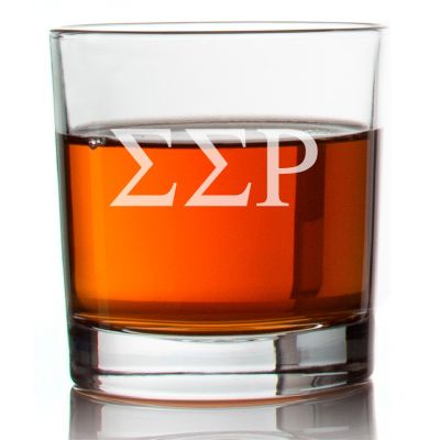 Custom Engraved Sigma Sigma Rho Rocks Glass - Personalized Whiskey Glasses - 2pcs