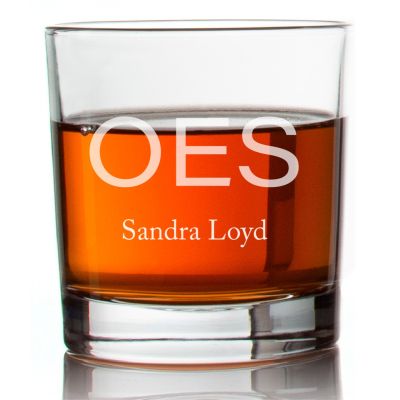 Custom Engraved Order Of Eastern Star Rocks Glass - Personalized Whiskey Glasses - 2pcs