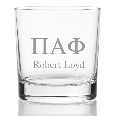 Custom Engraved Pi Alpha Phi Rocks Glass - Personalized Whiskey Glasses - 2pcs