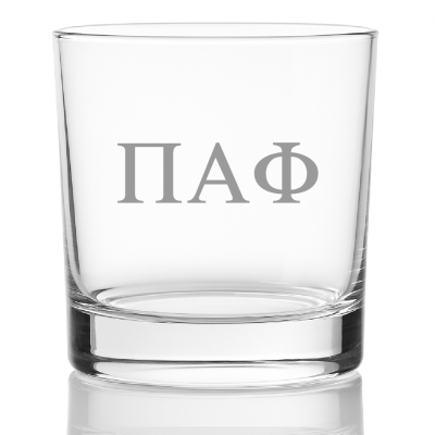 Custom Engraved Pi Alpha Phi Rocks Glass - Personalized Whiskey Glasses - 2pcs